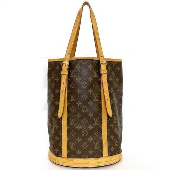 LOUIS VUITTON Tote Bag Bucket GM Monogram Canvas Tanned Leather FL0050  ⭐ - Picture 4 of 11